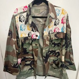 Bart Bridge Camo Jacket with Marilyn Pop Art Patching